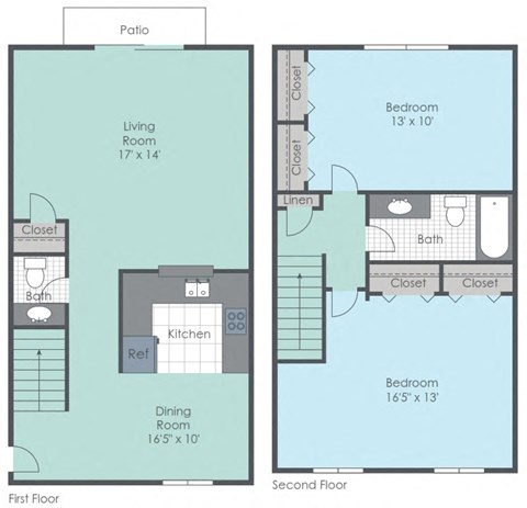 a floor plan of a two bedroom apartment